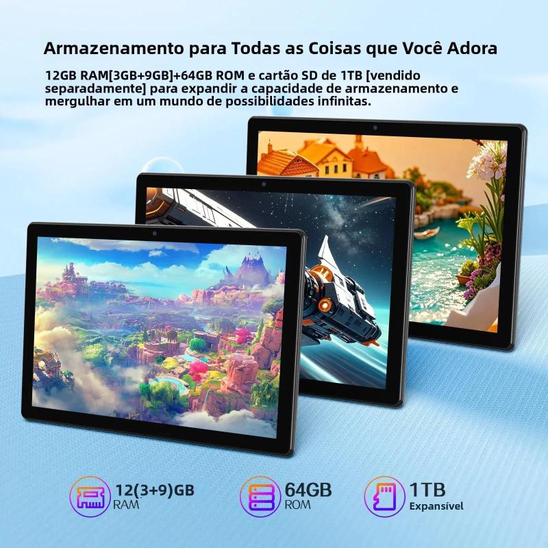 Tablet Android 15 De 10,1 Polegadas Com Processador Quad-Core